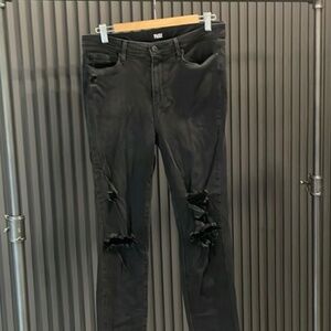 PAIGE Black Hoxton Crop Rollup jeans size 31